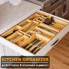 21-Piece Bamboo Drawer Organizer Set – Multi-Use Divider Bins for Kitchen, Bathroom, Office, and Makeup Storage, Natural - 4 of 4