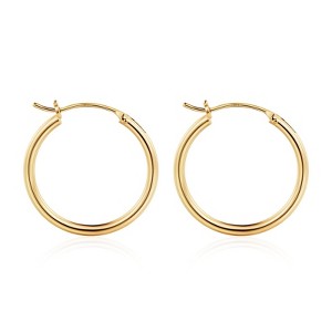 Turandoss 2PCS Small Gold Hoop Earrings for Women Hypoallergenic, Earring Set for Sensitive Ears, Gold Jewelry for Women, 925 Sterling Silver Post - 1 of 4