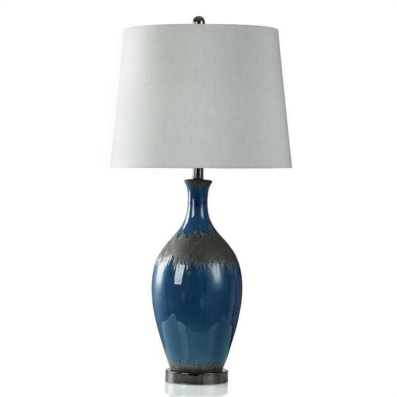 Two-Tone Matte Black and Navy Glaze Base Table Lamp - StyleCraft, 1 of 7