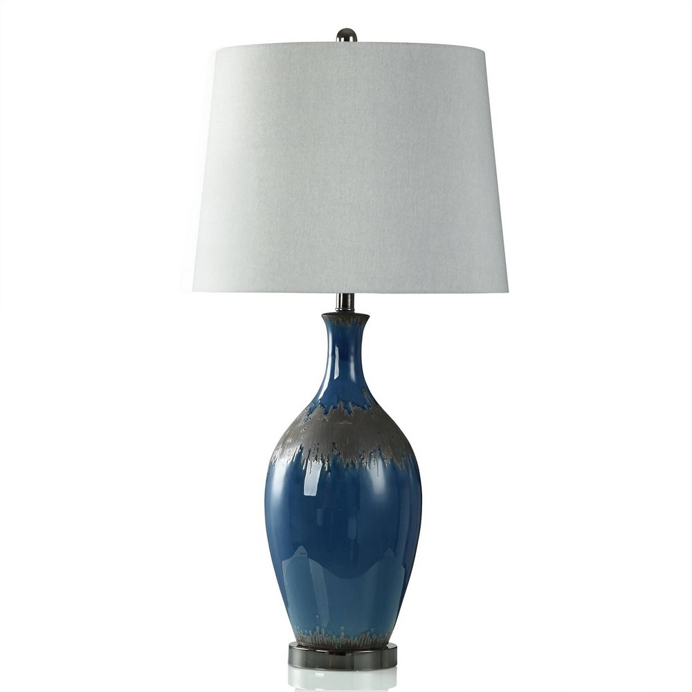 Photos - Floodlight / Street Light Two-Tone Matte Black and Navy Glaze Base Table Lamp - StyleCraft