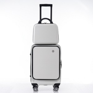 20 inch hard shell luggage with front pocket and 360 ° swivel wheels, lightweight and suitable for outdoor travel and camping - 1 of 4