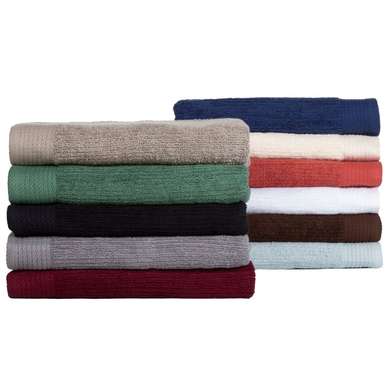 Hastings Home Ribbed Cotton Towel Set - Green, 10 Pieces, 5 of 6
