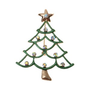 Unique Bargains Christmas Brooches YNCP7208 Silver Alloy Dripping Wax 1.81"x2.28" 1 Pc - 1 of 4