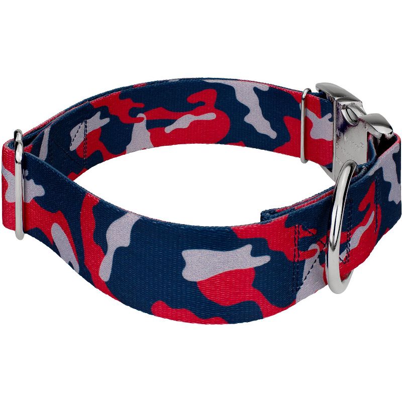 Country Brook Petz 1 1/2 Inch Premium Navy Blue and Red Camo Dog Collar Limited Edition, 3 of 5