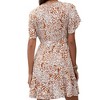 Anna-Kaci Women's Short Sleeve V-Neck Mini Dress with Ruffle Hem and Abstract Print - 4 of 4