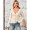 Clearlove Sophisticated Women's Reversible V Neck Cardigan Two Way Wear Pure Color Knit Open Front or Pullover Style - 2 of 4