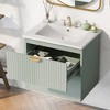 Modern 24-Inch Wall-Mounted Bathroom vanity with 2 Drawers - 3 of 4