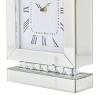 Olivia & May 14"x8" Glass Mirrored Clock with Crystal Embellishments Silver : Luxury Glam Decor, Analog Display - 4 of 4