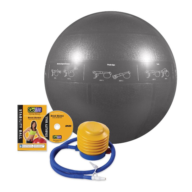 GoFit Guide Ball-Pro Grade Stability Ball - Gray (75cm), 3 of 5
