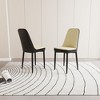 Vynxaria Set of 2 Beige and Black Dining Chairs with Black Metal Legs - 4 of 4
