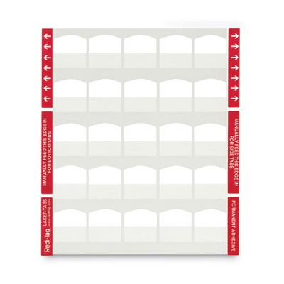 Redi-Tag White Laser Printable Index Tabs, 1.13" Wide, 100/Pack