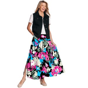 Woman Within Pull-On Elastic Waist Soft Maxi Skirt - 1 of 2