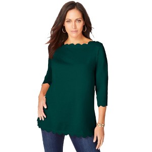 Jessica London Scallop Boatneck Tunic - 1 of 4