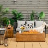 Tangkula 2-Piece 48” Propane Fire Pit Table Rectangular 50,000 BTU w/20 Gallon Tank Side Table for Courtyard Balcony Garden - 2 of 4