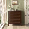 Modern 6/4/7 Drawer Dresser with Wooden Leg and Retro Round Pull Handle - ModernLuxe - 2 of 4