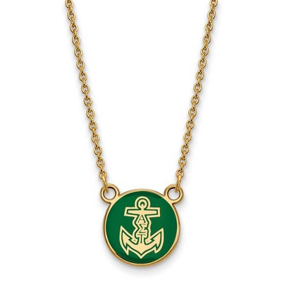 Black Bow Jewelry 14k Yellow Gold Plated Sterling Silver Alpha Sigma Tau Greek Life Necklace 18 Inch