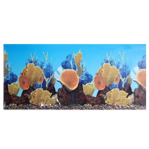 Unique Bargains Aquarium Fish Tank Background Poster Double-sided Fish Tank  Background Decor Sticker 27.56x48.03 1pcs : Target