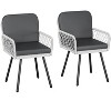 Patio Dining Chairs Set of 2, Outdoor Wicker Chairs with Cushions for Garden and Deck - 2 of 4