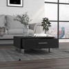 Vynxaria Modern Coffee Table, Black, 23.6"W x 23.6"D Superior Top, 1 Drawer, 4 Metal Legs, Metal Handle - 3 of 4