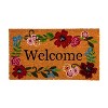 Evergreen Floral Framed Welcome Indoor Outdoor Natural Coir Doormat 1'4"x2'4" Brown - 2 of 4