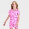 Girls' Barbie Coat Pajama Set - Pink - 3 of 4