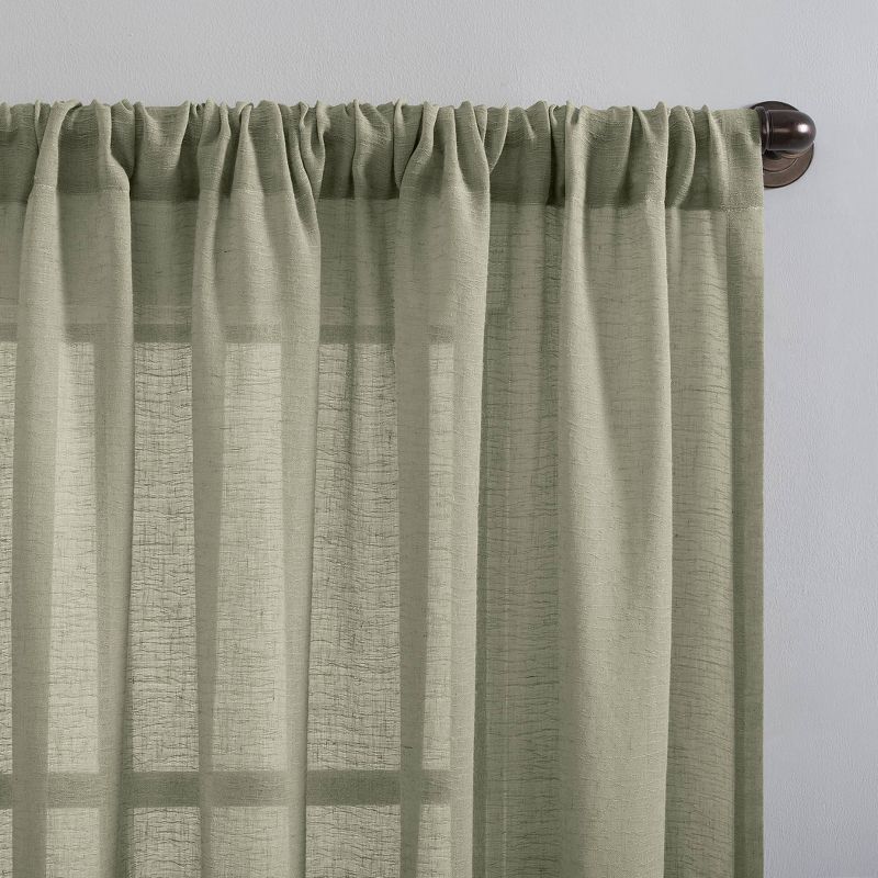 Crushed Texture Sheer Anti-Dust Curtain Panel - Clean Window , 4 of 13