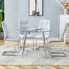 KWPZQEB Round Dining Table and Chairs for 4, Round Dining Table with Tempered Glass & Metal Legs, Paried With 4 High-quality PU Chairs for Dining Room - 4 of 4