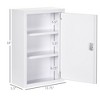 12" x 18" Lockable Medicine Cabinet, 3 Tier Steel Medical Wall Box with 2 Keys and Shelves for Bathroom - 3 of 4