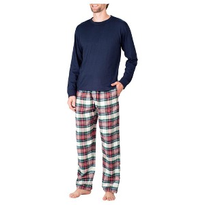 SLEEPHERO Men’s Pajama Set 2 Piece PJ with Henley Long Sleeve Tee and Flannel Pants - 1 of 4