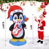 Itopfox 6ft Inflatable Christmas Penguin Playing Guitar with 4 LED Lights 1 Piece Outdoor Lawn Patio Garden Holiday Decoration - 4 of 4