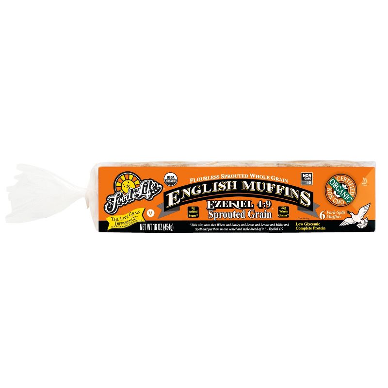 Food For Life Ezekiel 4:9 Organic Frozen Sprouted Whole Grain English Muffins - 16oz/6ct, 1 of 9