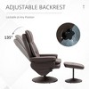 PU Leather Recliner Chair with Ottoman, Swivel Recliner and Ottoman with Round Wrapped Base for Living Room - 4 of 4