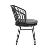 BOHO PE Rattan Patio Dining Chairs Set of 2 Curved Backrest Dining Chairs Outdoor Furniture-Tanpinhause - 4 of 4