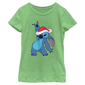 Girls Lilo & Stitch Cool Dancing Christmas Hat Stitch T Shirt - 1 of 4