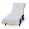 BC BARE COTTON Luxury Hotel & Spa Monogrammed Pool Chaise Lounge Cover, Standard Size 90 X 29 Inches - Beige - Gold Block - 2 of 4