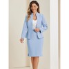 INSPIRE CHIC Women's Collarless Blazer and Formal Pencil Skirt Business Suit Set 2 Pcs - 4 of 4
