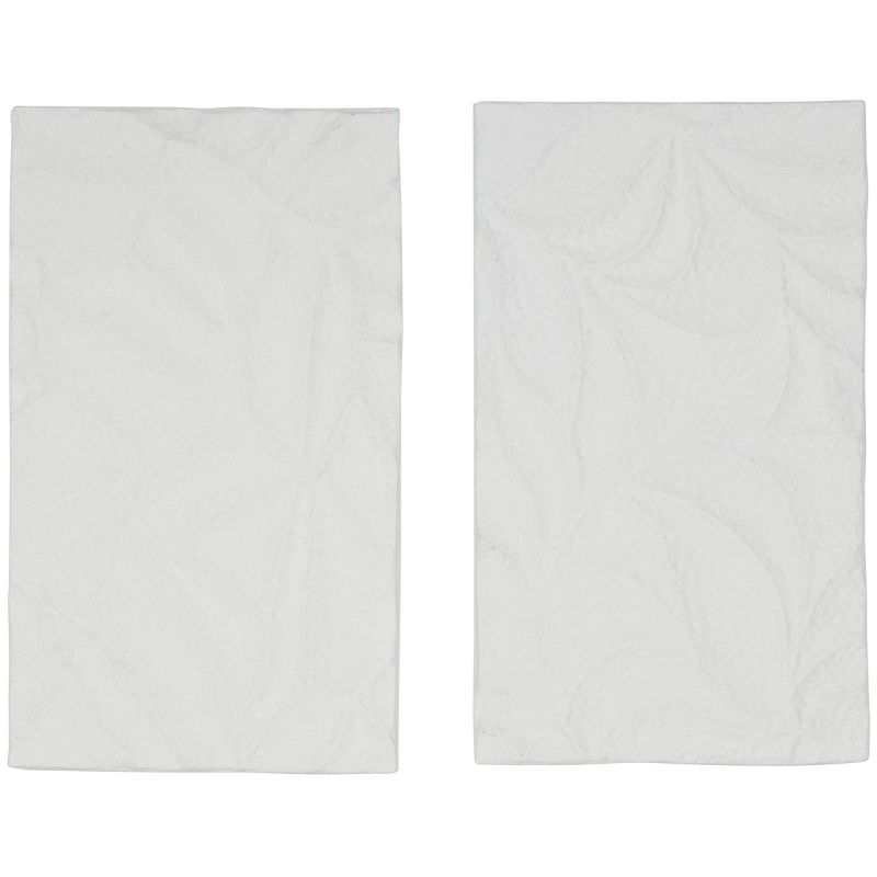 Olivia &#38; May Set of 2 Metal Leaf Embossed Wall Decors White, 1 of 9