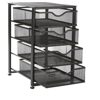 Photo 1 of Mind Reader 4-Tier Rolling Mesh Office Cart