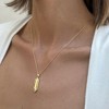 Adornia 14k Gold Plated Elongated Pave Hexagon Necklace - 2 of 3