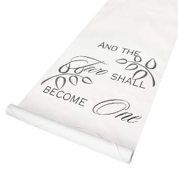 36" x 100" 'Two Shall Become One' Aisle Runner White