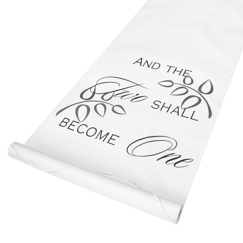 36&#34; x 100&#34; &#39;Two Shall Become One&#39; Aisle Runner White, 1 of 3