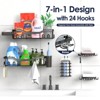 Aoibox Shower Caddy Organizer 7-Pack, Stainless Steel Bathroom Shelves, Large Capacity No-Drill Storage with Soap Dish & Toothbrush Holder, 24 Hooks - 4 of 4