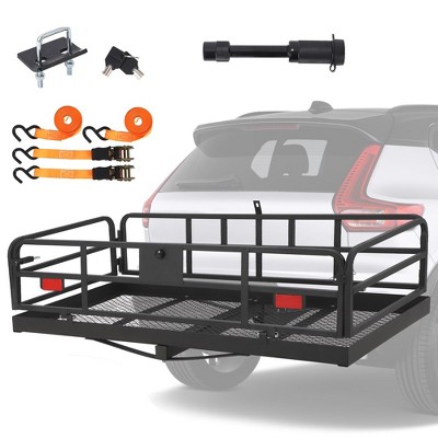 Trailer Hitch Cargo Rack with High Side Rails, Cargo Carrier Fits 2" Receiver for RV Truck SUV Van, 500 lbs Weight Capacity, 60" L×24" W×14.9" H