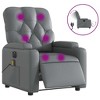 VidaXL Electric Massage Recliner Chair Gray Faux Leather - 2 of 4