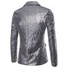 Men's Sequin Blazer Stage Suit Jacket, Retro Sparkling Emcee Tuxedo for Host Performance - 2 of 2