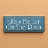 Slickblue Wood Wall Sign Life’s Better On The River – Cottage Lake House Rustic Cabin Decor 7x18, Color Options - 2 of 3