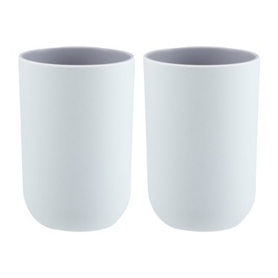 Unique Bargains Bathroom Toothbrush Cup Pp Cups For Bathroom Kitchen  4.92''x3.03'' 2 Pcs : Target