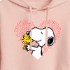 Women's - Peanuts - Snoopy Woodstock Xo Heart Cropped Graphic Hoodie - 2 of 4