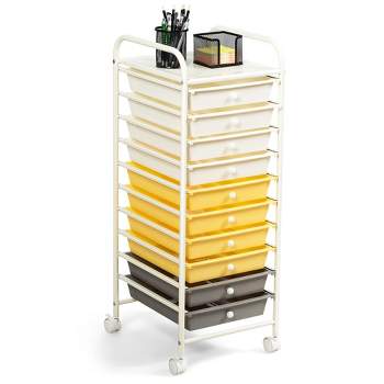 SILKYDRY Rolling Storage Cart with 10 Drawers, Versatile Utility Cart with  Wheels for Tool Paper Scrapbook Art Supply, Mobile Craft Organizer Cart for
