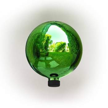 10" Glass Gazing Globe Green - Alpine Corporation
